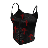 Red Crosses Y2K Crop Top