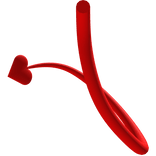 Red Curly Heart Devil Tail 