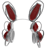 Red Cyber Bunny Tech Headphones