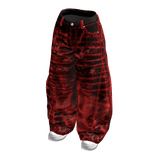 Red Denim Low Rise Y2K Baggy Jeans
