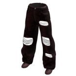 Red Distressed Baggy Stars Jeans