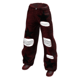 Red Distressed Baggy Stars Jeans