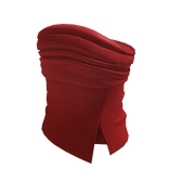 Red Distressed Leather Tube Top