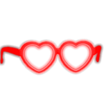 Red Emissive Heart Glasses