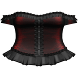 red emo gothic protagonist off shoulder dress