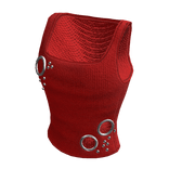 Red Eyelet Top