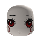 Red Eyes Painted Anime Face