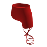 Red Festive Easter Bunny Tail Latex One-Leg Shorts