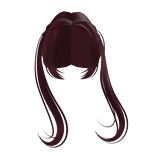 Red Flowy Anime Girl Pigtails