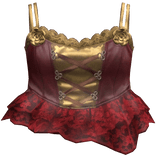 Red Gold Rose Corset Top