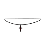Red Goth Cross Necklace