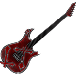 Red Gothic Cross Guitar