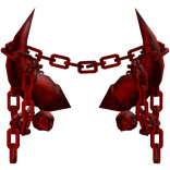 Red Gothic Skull Chained Horns 