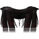Red Grunge Distressed Neck Scarf With Dagger