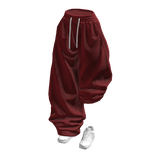 Red Half Raised Baggy Sweatpants w/ White Shoes