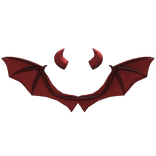 Red Halloween Vampire Wings + Horns Combo