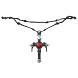 Red Hearts Cross Pendant Necklace 