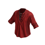 Red Henley Loose Button Up