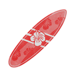 Red Hibiscus Surfboard - Waist 🌺