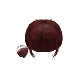 red kawaii cute low side bun braid messy bangs