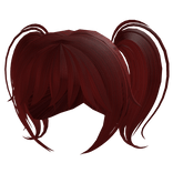 Red Kawaii Pigtails Hair