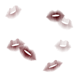 Red Kiss Marks On Face