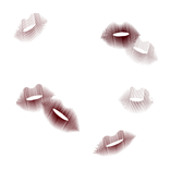 Red Kiss Marks On Face