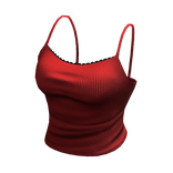 Red Lace Trim Tank Top