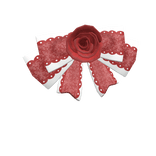 Red laced bow with rose