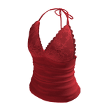 Red Laced Halter Top