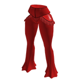 Red Latex Goth Flared Pants with Zipper 