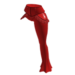 Red Latex Goth One-Leg Pants with Zipper Corset