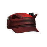 Red leather beret with lighter