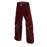 Red Leather Y2K Biker Pants