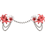 Red Lily Hibiscus Flower Waist Pearl Chain