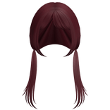 ♡ red long pigtails