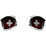 red medical eyes (╬ Ò ‸ Ó) eyes of regret