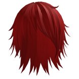 Red messy scene hair w/ mullet  ✶