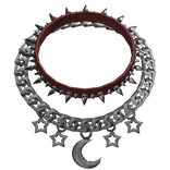 Red Moon & Stars Spiked Collar Chain Necklace