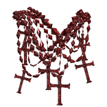 Red Multi Layered Cross Chains