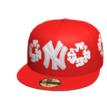Red NY Denim Tears Tilted Fitted Cap