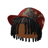 Red NYC Fitted w/ Messy Dreads
