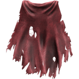 Red Old Leather Torn Ripped Traveler Cape 