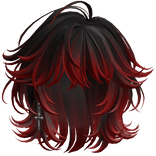 Red Ombre Grunge Layered Hair w/ Cross Earring