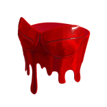 red paint drip tube top