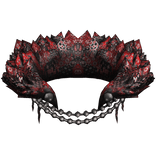 Red Paisley Beaded Neck Fur