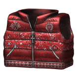 Red Paisley Chrome Puffer Vest