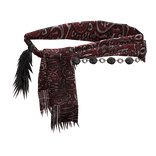 Red Paisley Grunge Ornamental Waist Cloth Scarf