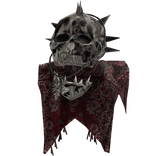 Red Paisley Skull Scarf Gothic Shoulder Left