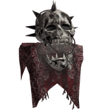 Red Paisley Skull Scarf Gothic Shoulder Right